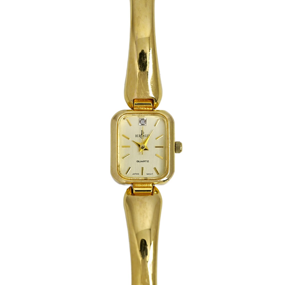 Berenger Swiss Ladies 18k Gold Plated Vintage 90's Dainty Bangle Wrist Watch